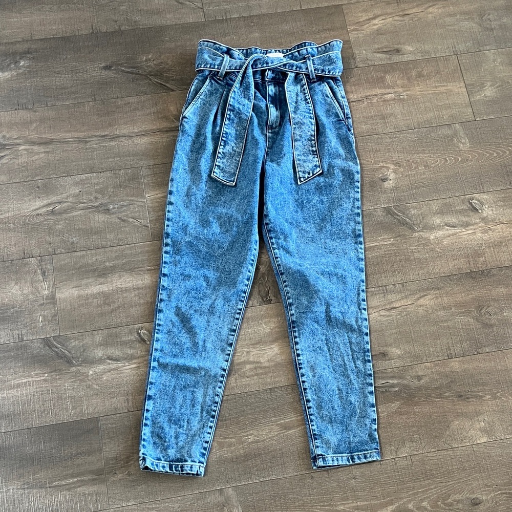 Sezane Austin Jeans - belted paper bag waist size 36